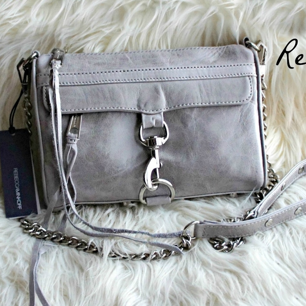 Rebecca Minkoff Gray Leather Mini Mac Purse